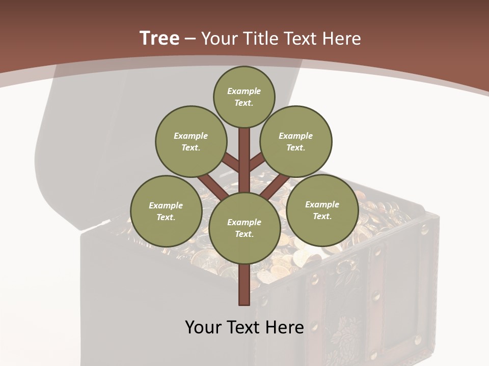 A Wooden Ancient Chest Full Of Money PowerPoint Template
