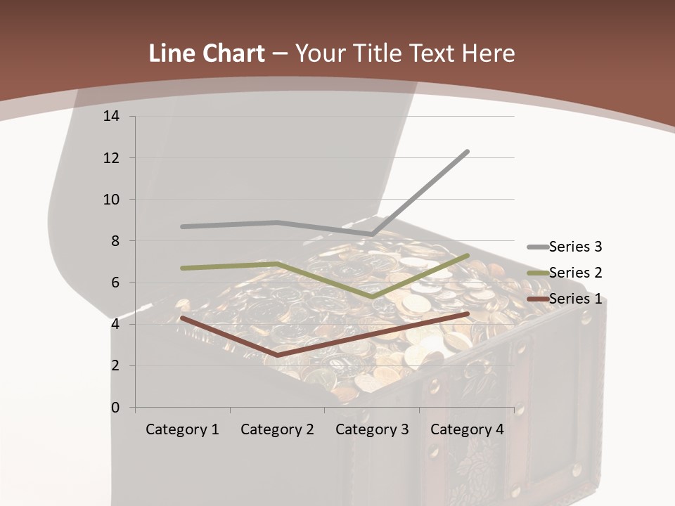 A Wooden Ancient Chest Full Of Money PowerPoint Template