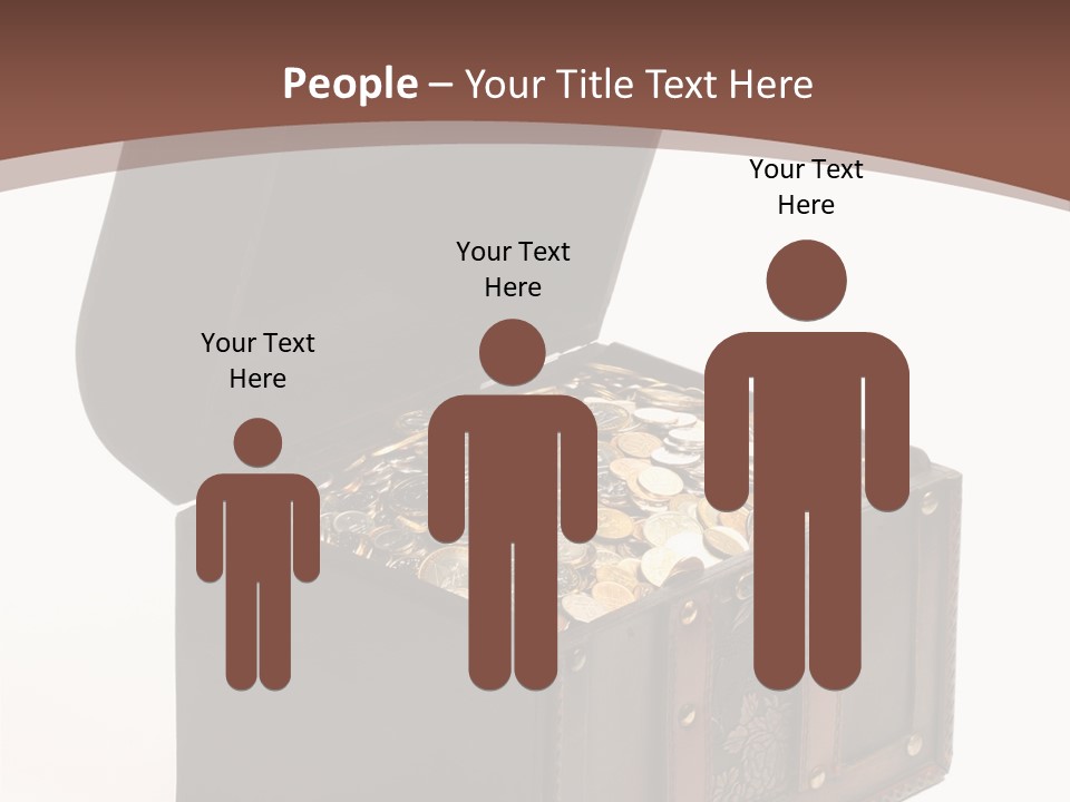 A Wooden Ancient Chest Full Of Money PowerPoint Template