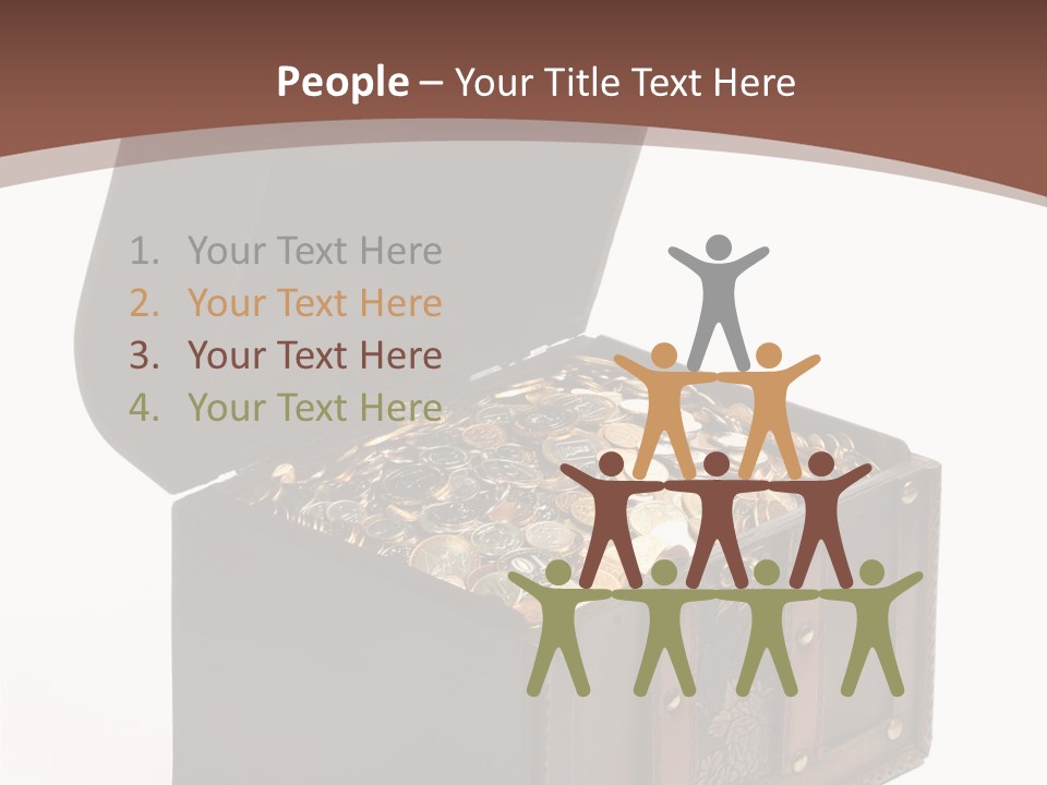 A Wooden Ancient Chest Full Of Money PowerPoint Template