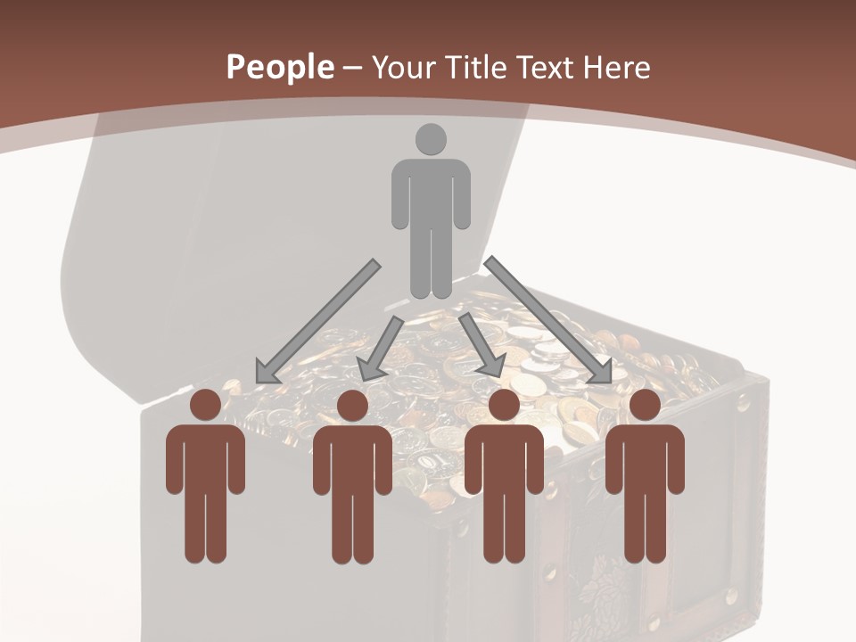 A Wooden Ancient Chest Full Of Money PowerPoint Template