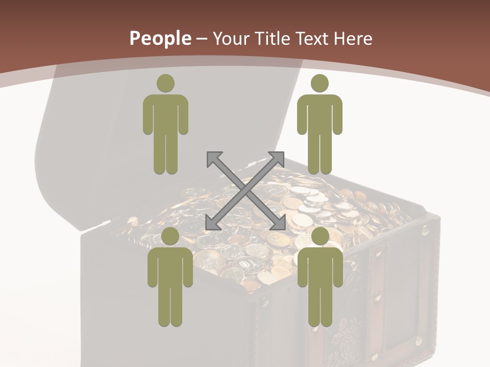 A Wooden Ancient Chest Full Of Money PowerPoint Template