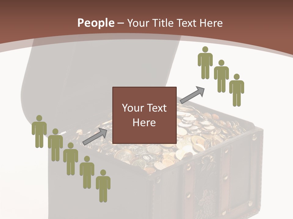 A Wooden Ancient Chest Full Of Money PowerPoint Template