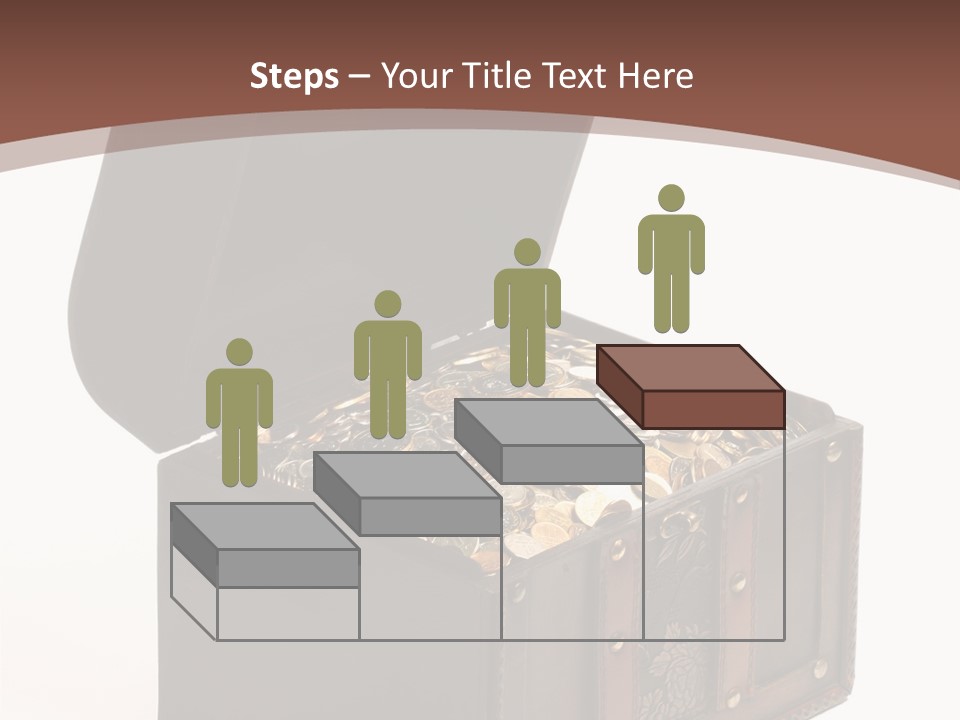 A Wooden Ancient Chest Full Of Money PowerPoint Template