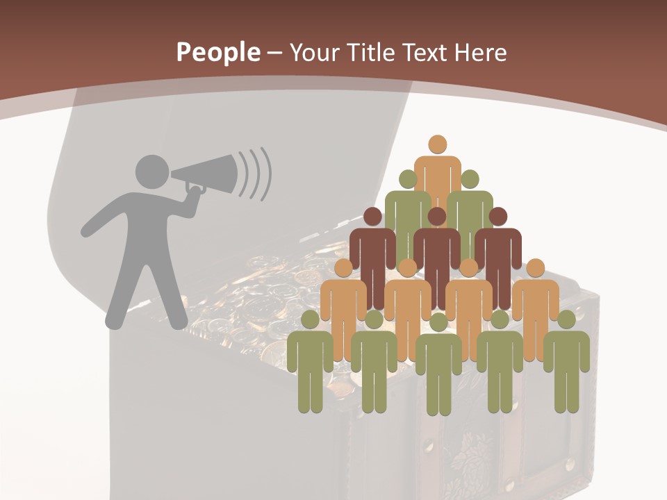 A Wooden Ancient Chest Full Of Money PowerPoint Template