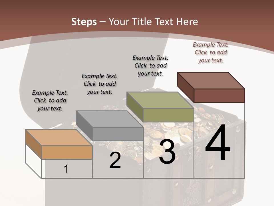 A Wooden Ancient Chest Full Of Money PowerPoint Template