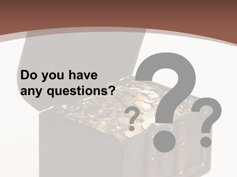 A Wooden Ancient Chest Full Of Money PowerPoint Template