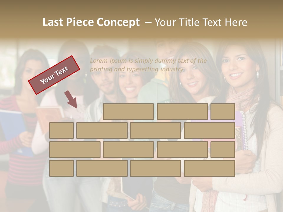 Group Of Students At A Library Smiling And Holding Some Notebooks PowerPoint Template