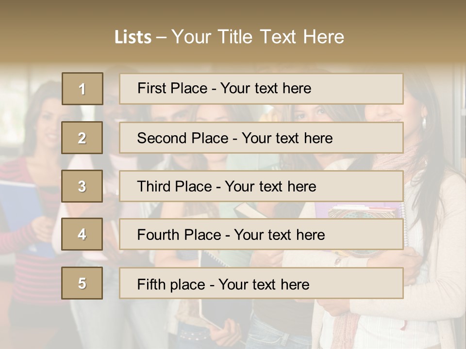 Group Of Students At A Library Smiling And Holding Some Notebooks PowerPoint Template