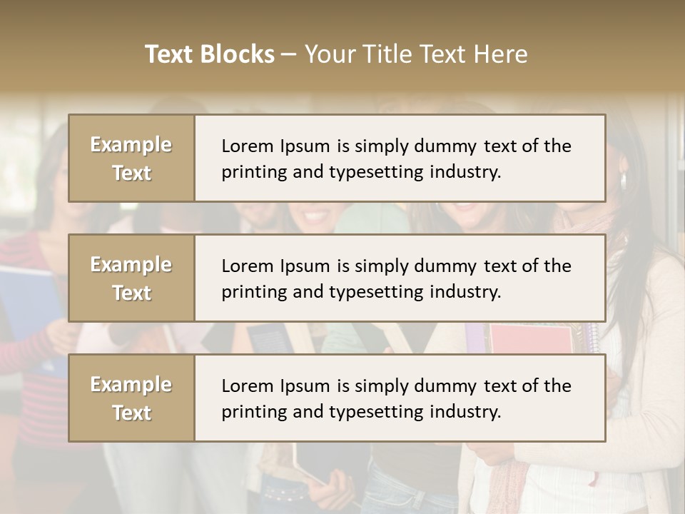Group Of Students At A Library Smiling And Holding Some Notebooks PowerPoint Template