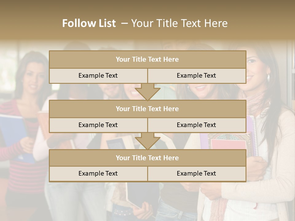 Group Of Students At A Library Smiling And Holding Some Notebooks PowerPoint Template