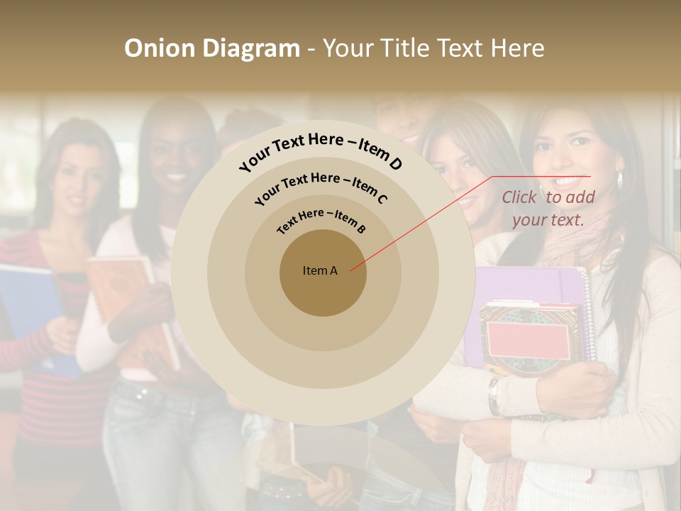 Group Of Students At A Library Smiling And Holding Some Notebooks PowerPoint Template