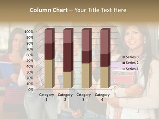 Group Of Students At A Library Smiling And Holding Some Notebooks PowerPoint Template