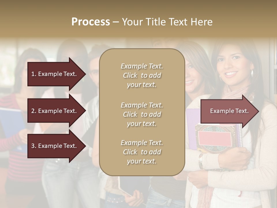 Group Of Students At A Library Smiling And Holding Some Notebooks PowerPoint Template