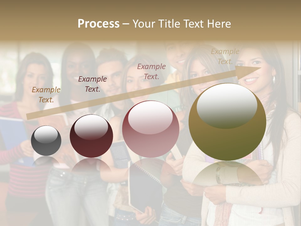 Group Of Students At A Library Smiling And Holding Some Notebooks PowerPoint Template