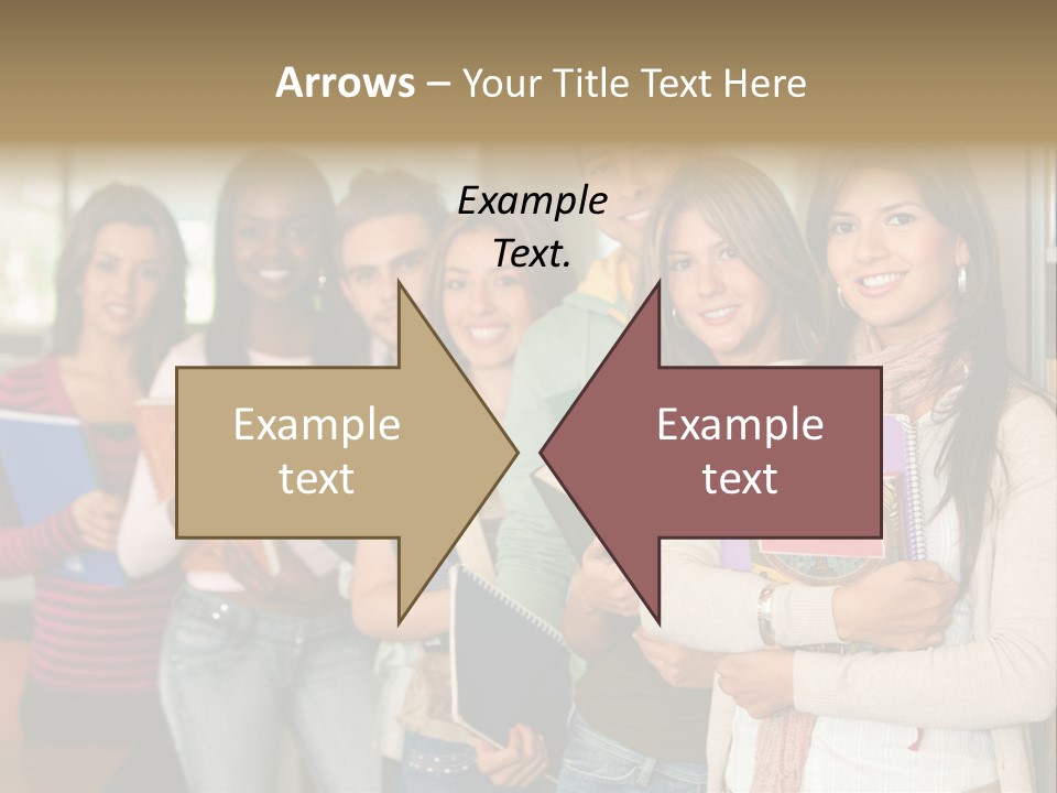 Group Of Students At A Library Smiling And Holding Some Notebooks PowerPoint Template