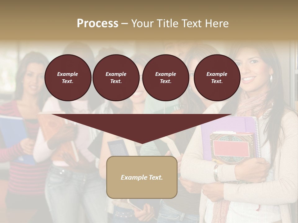 Group Of Students At A Library Smiling And Holding Some Notebooks PowerPoint Template