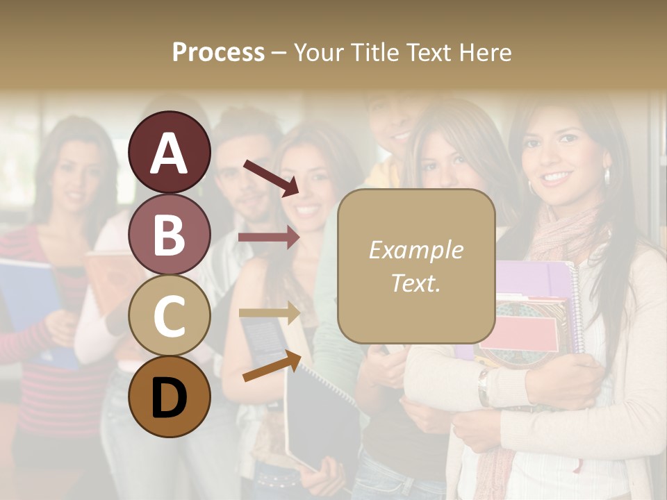 Group Of Students At A Library Smiling And Holding Some Notebooks PowerPoint Template