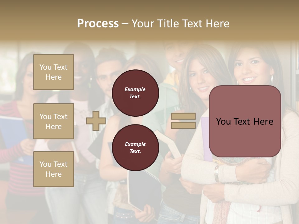 Group Of Students At A Library Smiling And Holding Some Notebooks PowerPoint Template