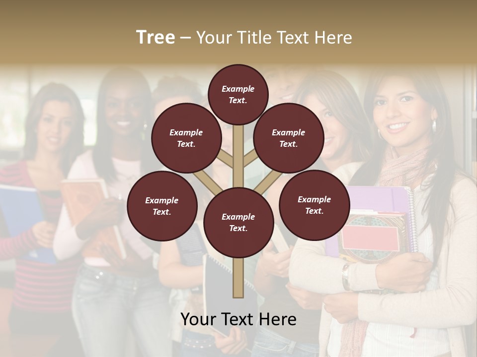 Group Of Students At A Library Smiling And Holding Some Notebooks PowerPoint Template