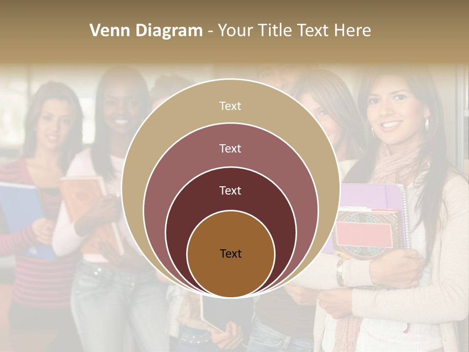 Group Of Students At A Library Smiling And Holding Some Notebooks PowerPoint Template