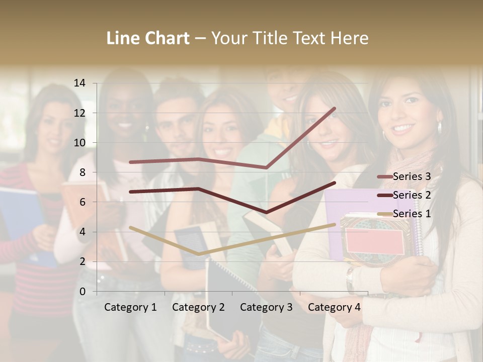 Group Of Students At A Library Smiling And Holding Some Notebooks PowerPoint Template