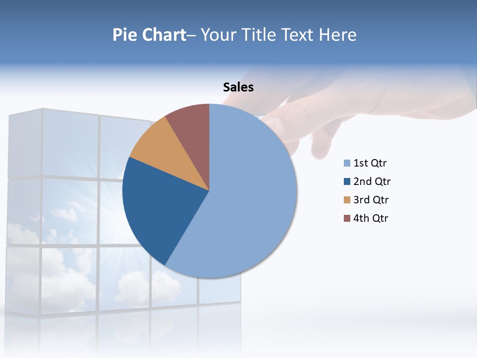 Hand Building Up A Sunny Sky With White Clouds PowerPoint Template