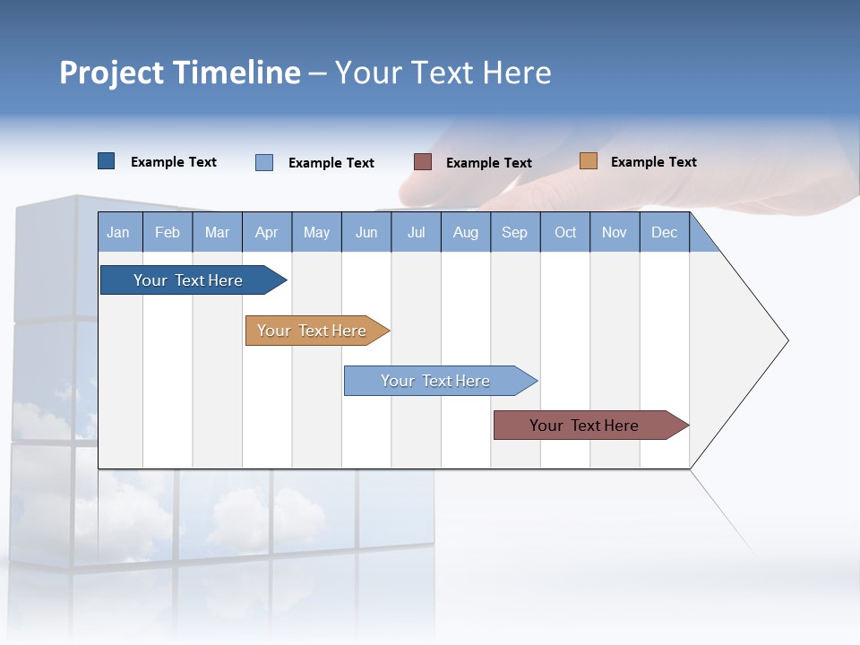 Hand Building Up A Sunny Sky With White Clouds PowerPoint Template