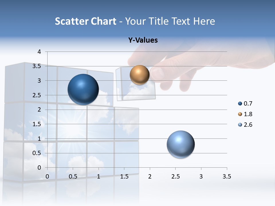 Hand Building Up A Sunny Sky With White Clouds PowerPoint Template