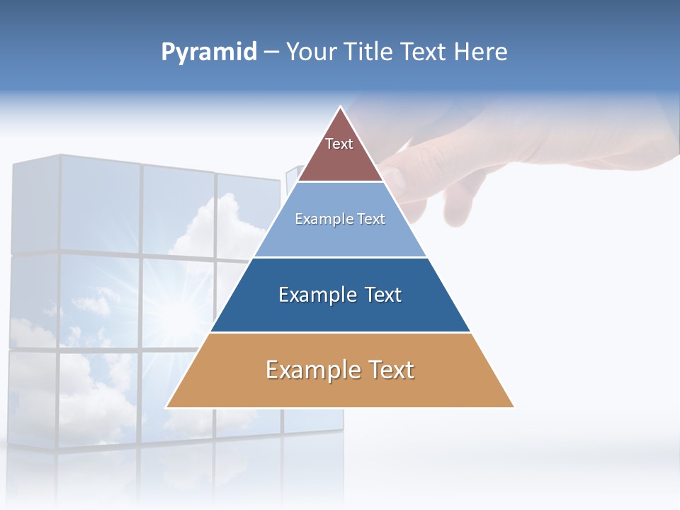 Hand Building Up A Sunny Sky With White Clouds PowerPoint Template