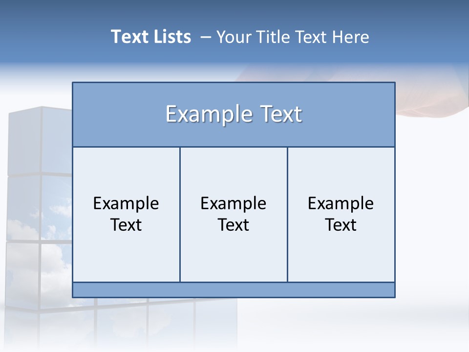 Hand Building Up A Sunny Sky With White Clouds PowerPoint Template