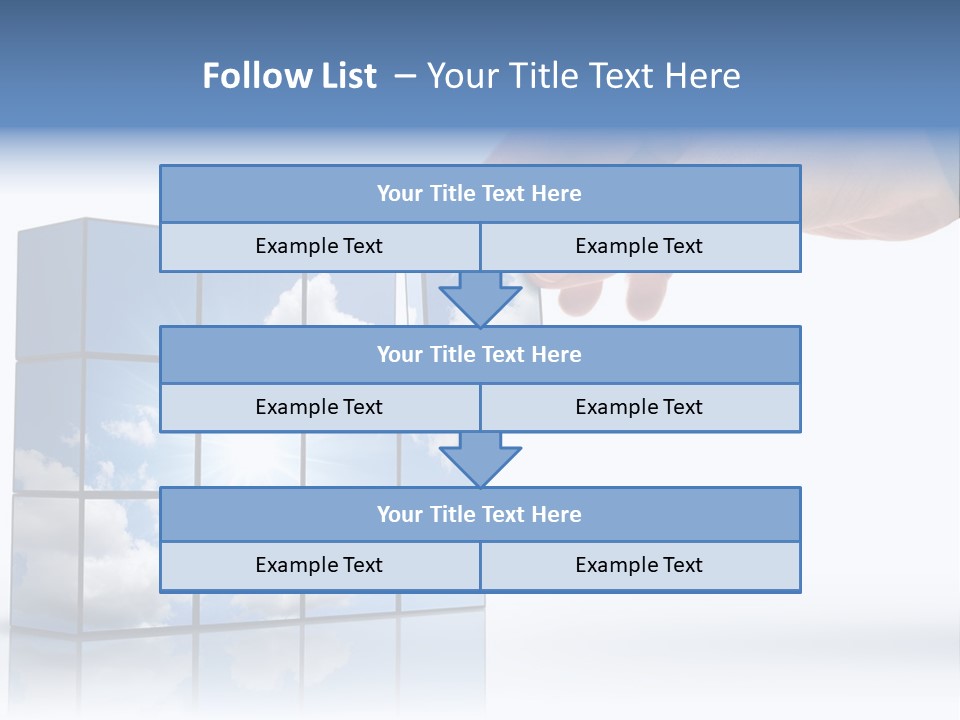 Hand Building Up A Sunny Sky With White Clouds PowerPoint Template