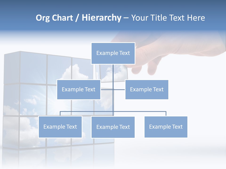 Hand Building Up A Sunny Sky With White Clouds PowerPoint Template