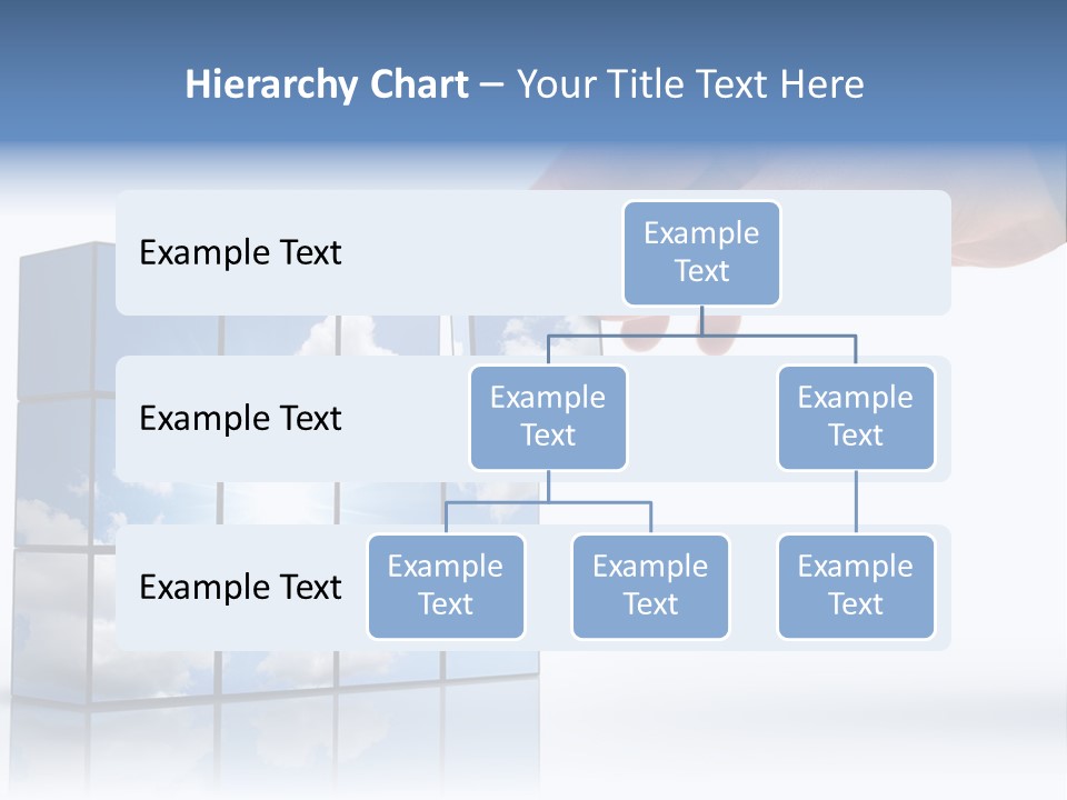 Hand Building Up A Sunny Sky With White Clouds PowerPoint Template