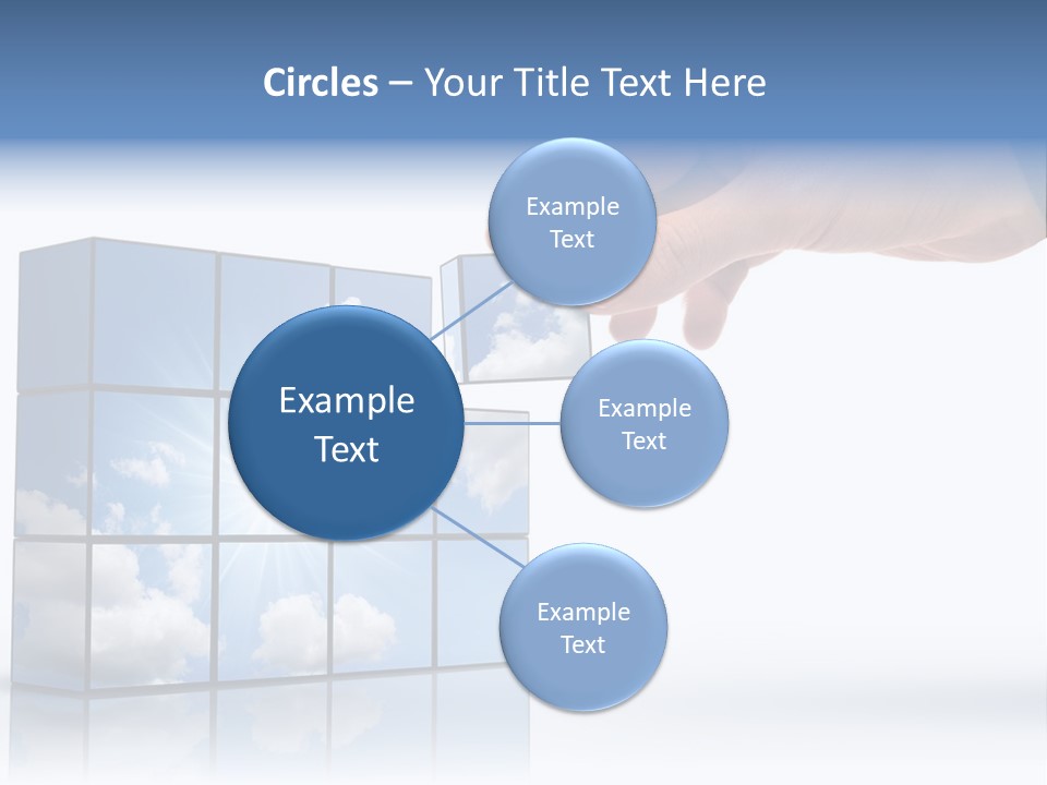 Hand Building Up A Sunny Sky With White Clouds PowerPoint Template
