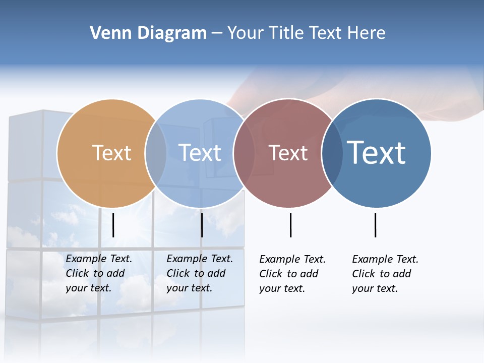 Hand Building Up A Sunny Sky With White Clouds PowerPoint Template