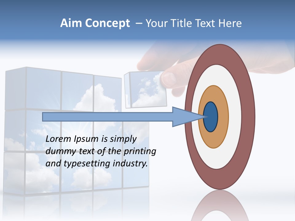 Hand Building Up A Sunny Sky With White Clouds PowerPoint Template