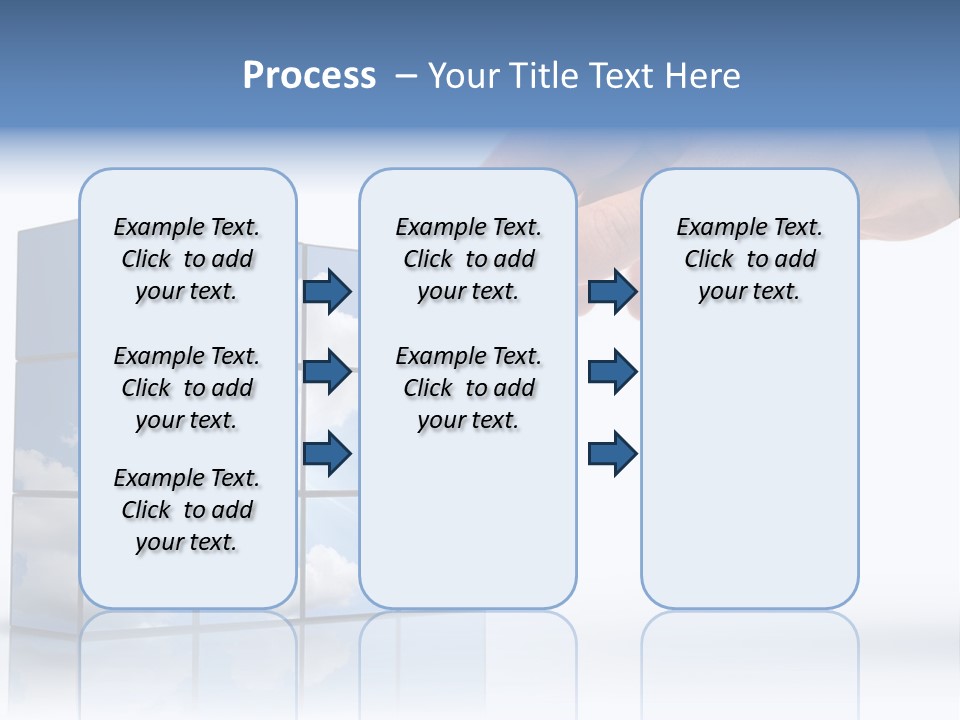Hand Building Up A Sunny Sky With White Clouds PowerPoint Template
