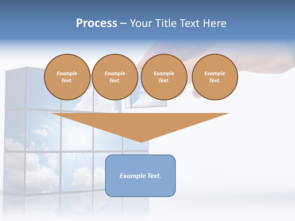 Hand Building Up A Sunny Sky With White Clouds PowerPoint Template