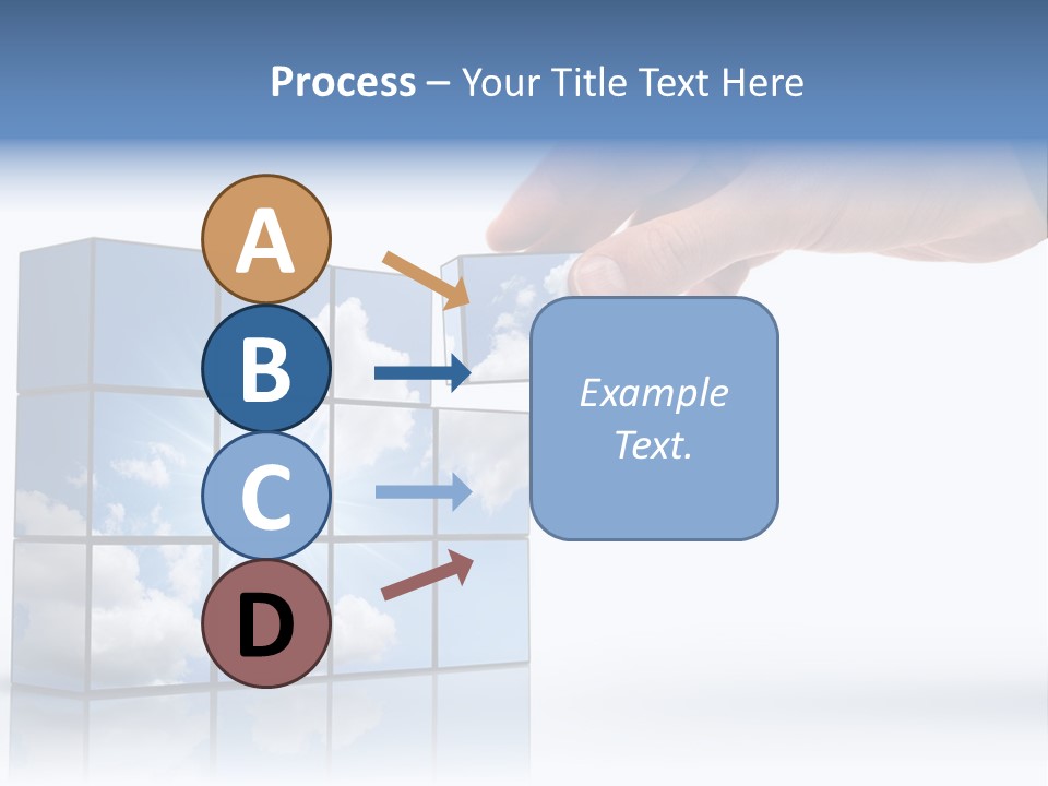 Hand Building Up A Sunny Sky With White Clouds PowerPoint Template
