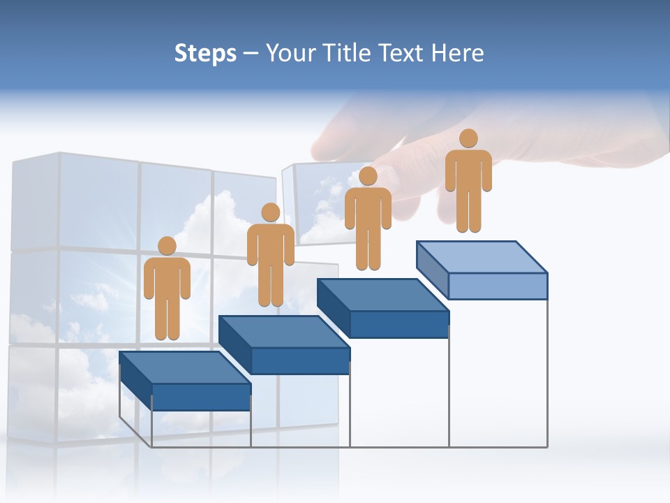 Hand Building Up A Sunny Sky With White Clouds PowerPoint Template