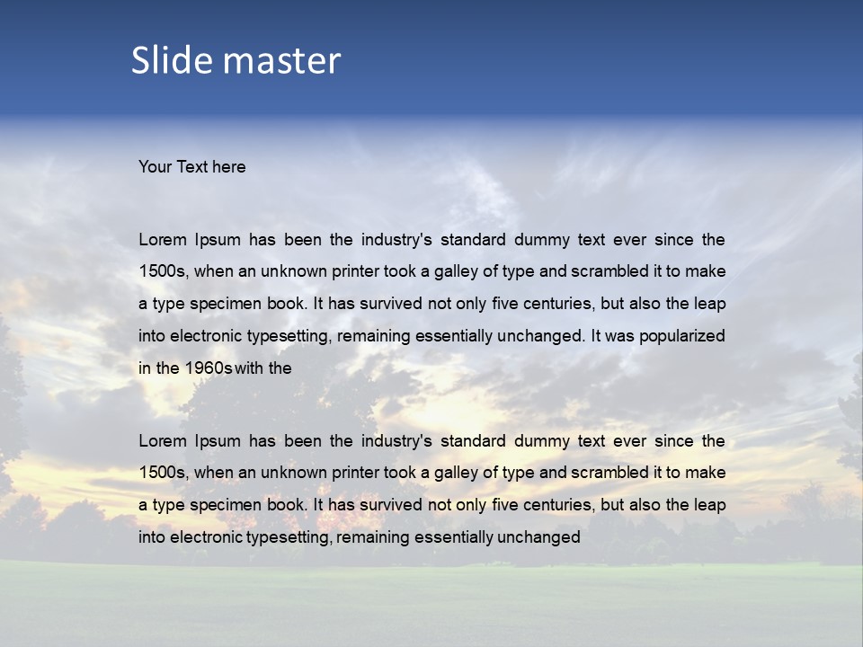 Amazing Sunset On A Golf-Course (Hdr) PowerPoint Template