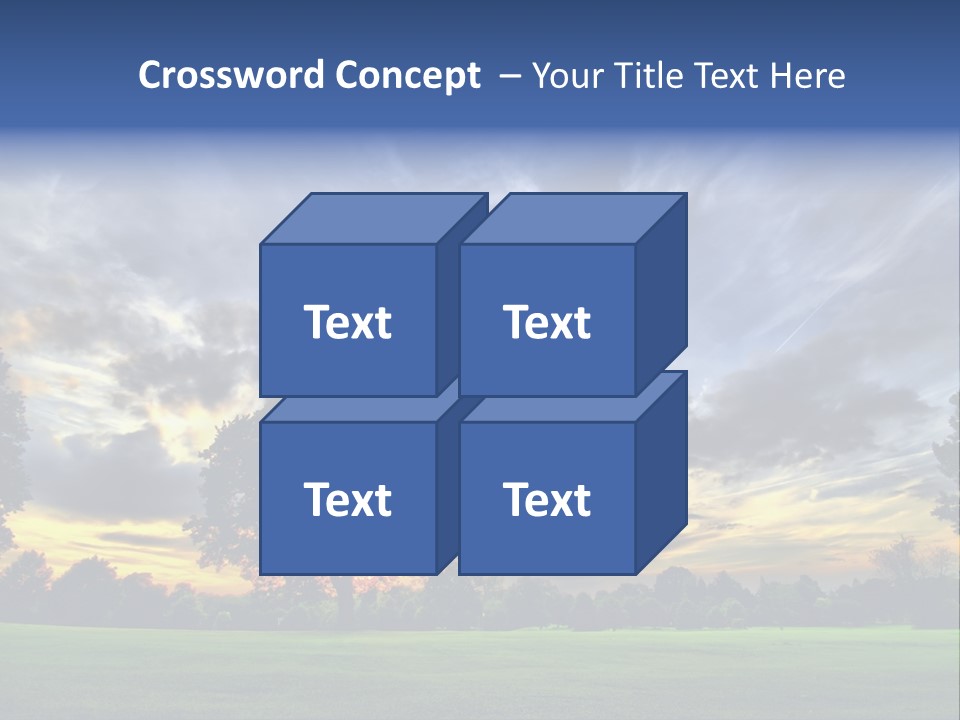 Amazing Sunset On A Golf-Course (Hdr) PowerPoint Template