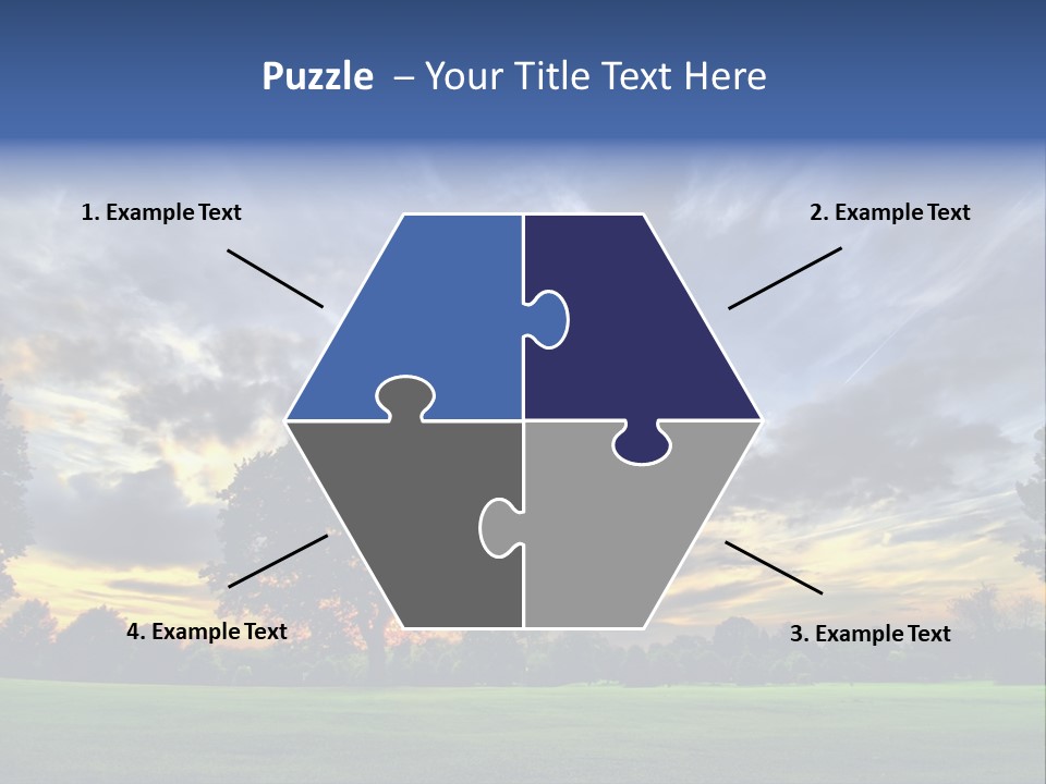 Amazing Sunset On A Golf-Course (Hdr) PowerPoint Template