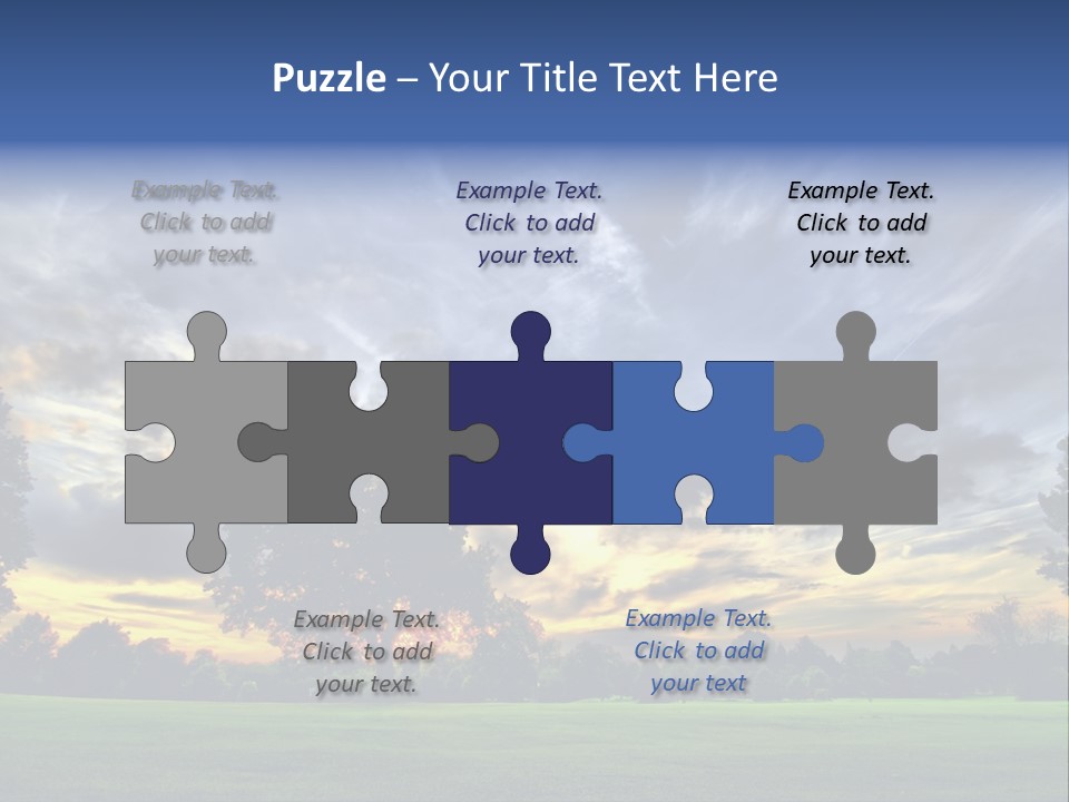 Amazing Sunset On A Golf-Course (Hdr) PowerPoint Template