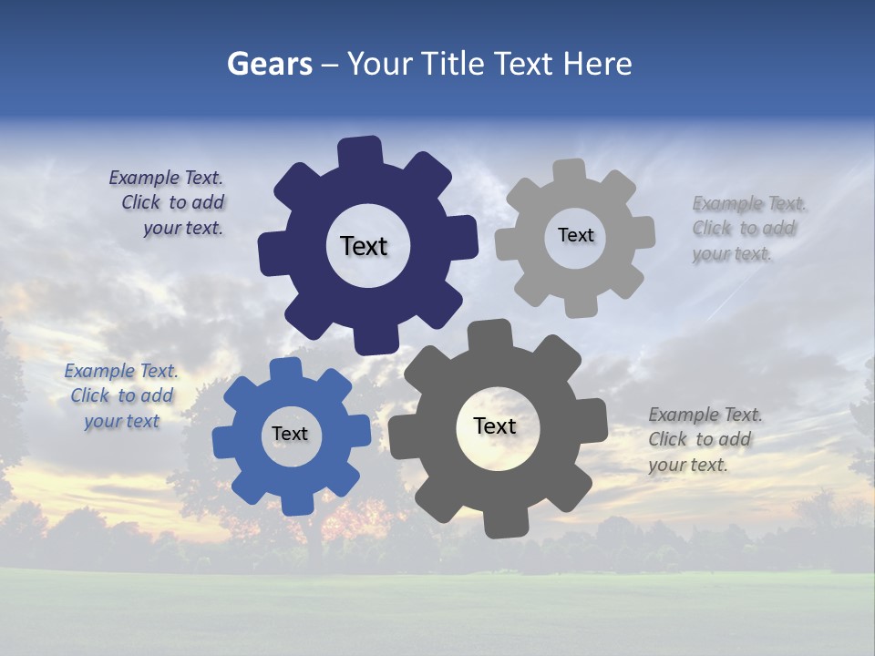 Amazing Sunset On A Golf-Course (Hdr) PowerPoint Template