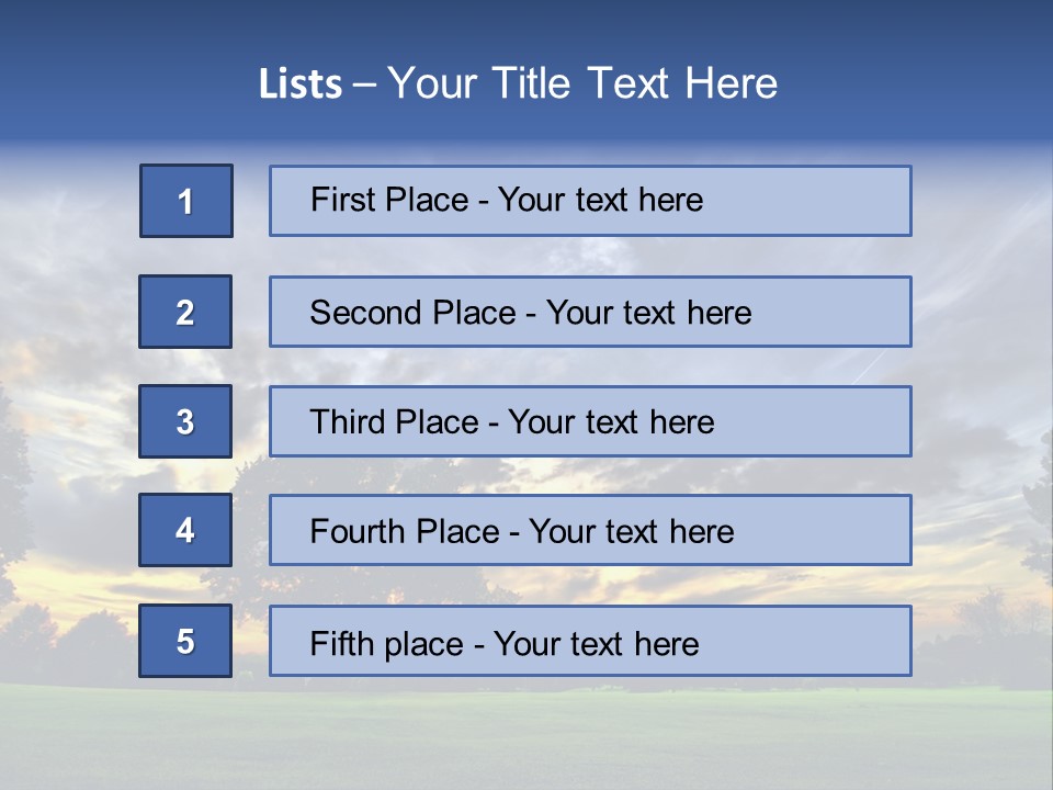 Amazing Sunset On A Golf-Course (Hdr) PowerPoint Template