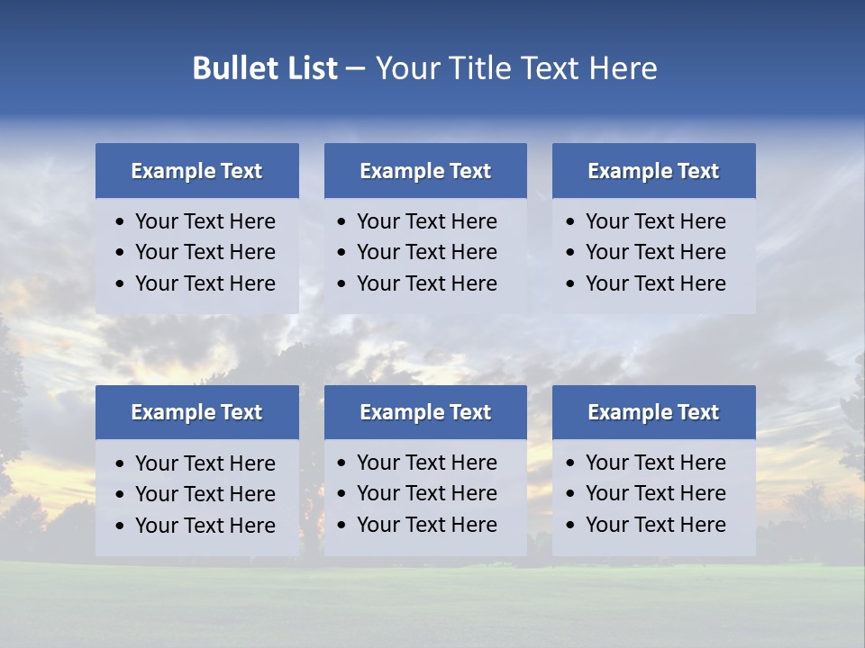 Amazing Sunset On A Golf-Course (Hdr) PowerPoint Template