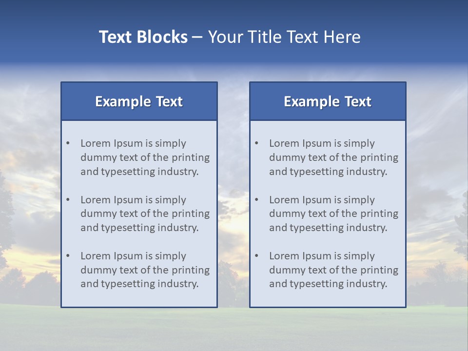 Amazing Sunset On A Golf-Course (Hdr) PowerPoint Template