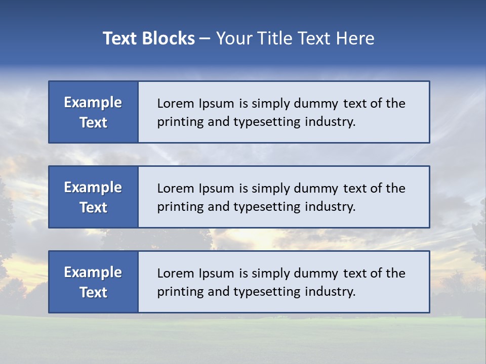 Amazing Sunset On A Golf-Course (Hdr) PowerPoint Template